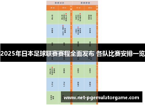 2025年日本足球联赛赛程全面发布 各队比赛安排一览