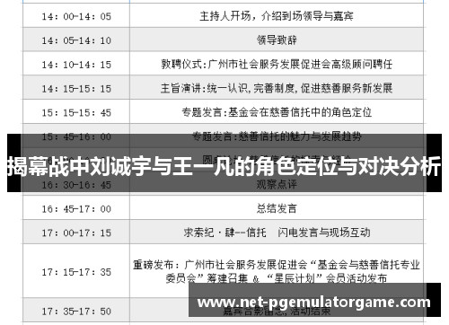 揭幕战中刘诚宇与王一凡的角色定位与对决分析
