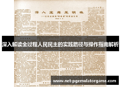 深入解读全过程人民民主的实践路径与操作指南解析