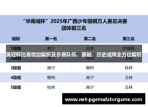 美冠杯比赛级别解析及参赛队伍、赛制、历史成绩全方位解析