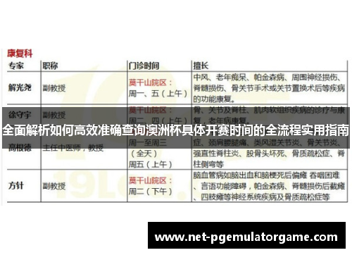 全面解析如何高效准确查询澳洲杯具体开赛时间的全流程实用指南 全面解析如何高效准确查询澳洲杯具体开赛时间的全流程实用指南