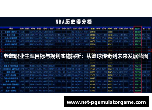 老詹职业生涯目标与规划实施探析：从篮球传奇到未来发展蓝图